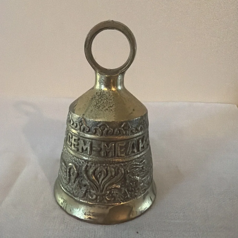Vintage Brass Monastery Bell w/Latin Words VOCEM MEAM-A OVIME TANGIT - 4